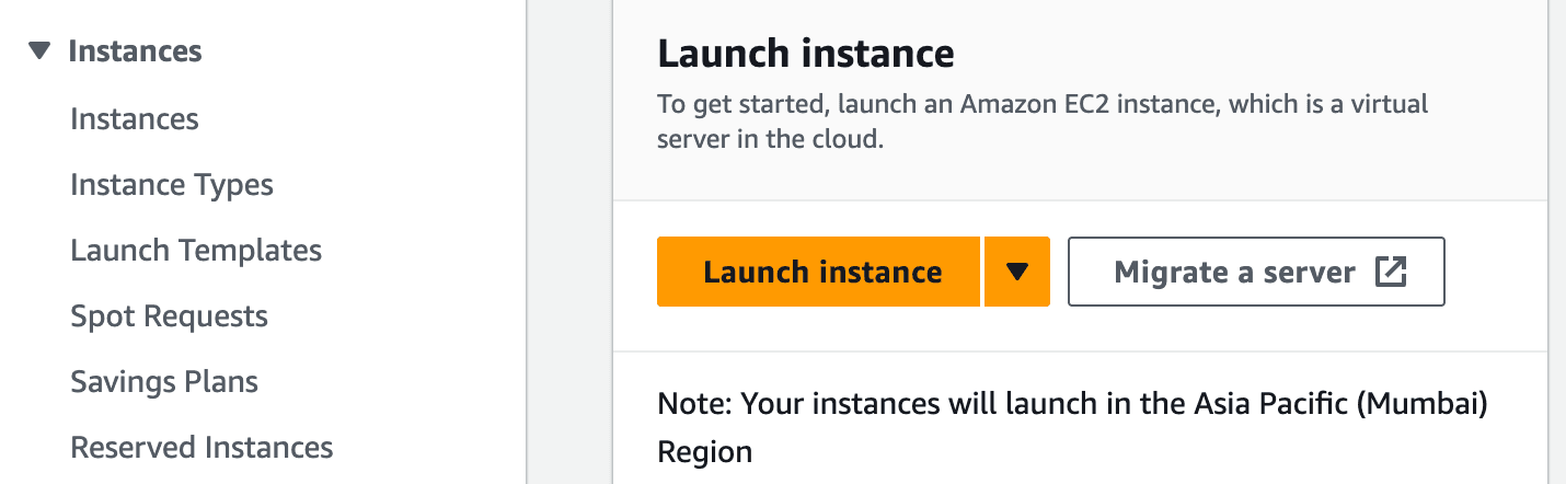 click on launch instance